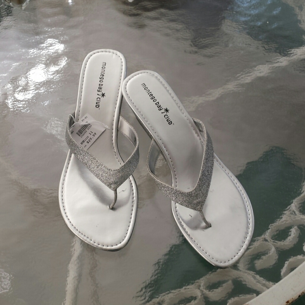 Silver glitter sandals